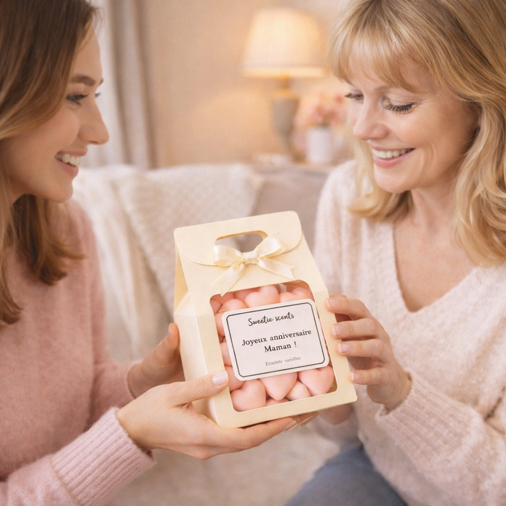 Coffret étreinte Vanillée personnalisé  - 10 fondants parfumés clean