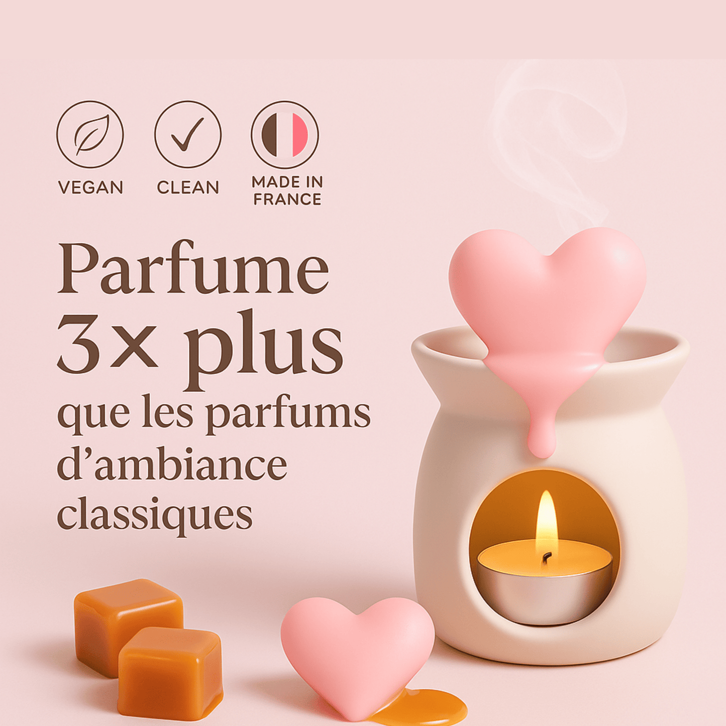 Fondant parfumé artisanal cœur Monoï vanillé, doux et gourmand – Sweetie Scent
