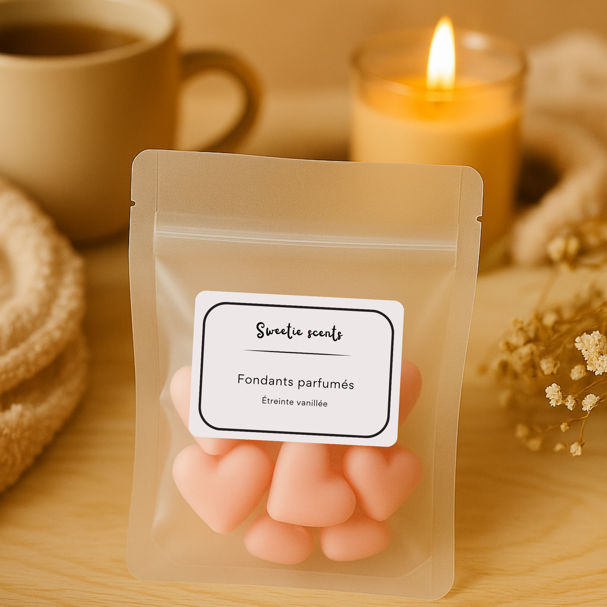 Fondant parfumé cœur Monoï vanillé, cadeau idéal pour la Saint-Valentin ou déclarer son amour – Sweetie Scent
