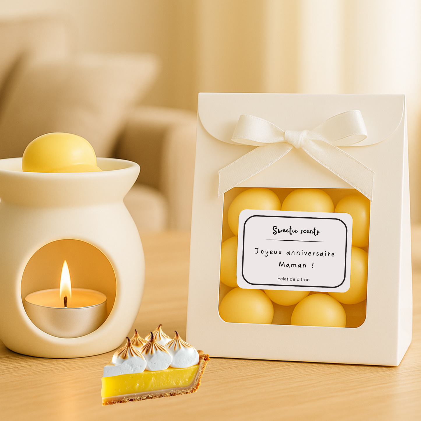 Coffret éclat de citron personnalisé  - 10 fondants parfumés clean