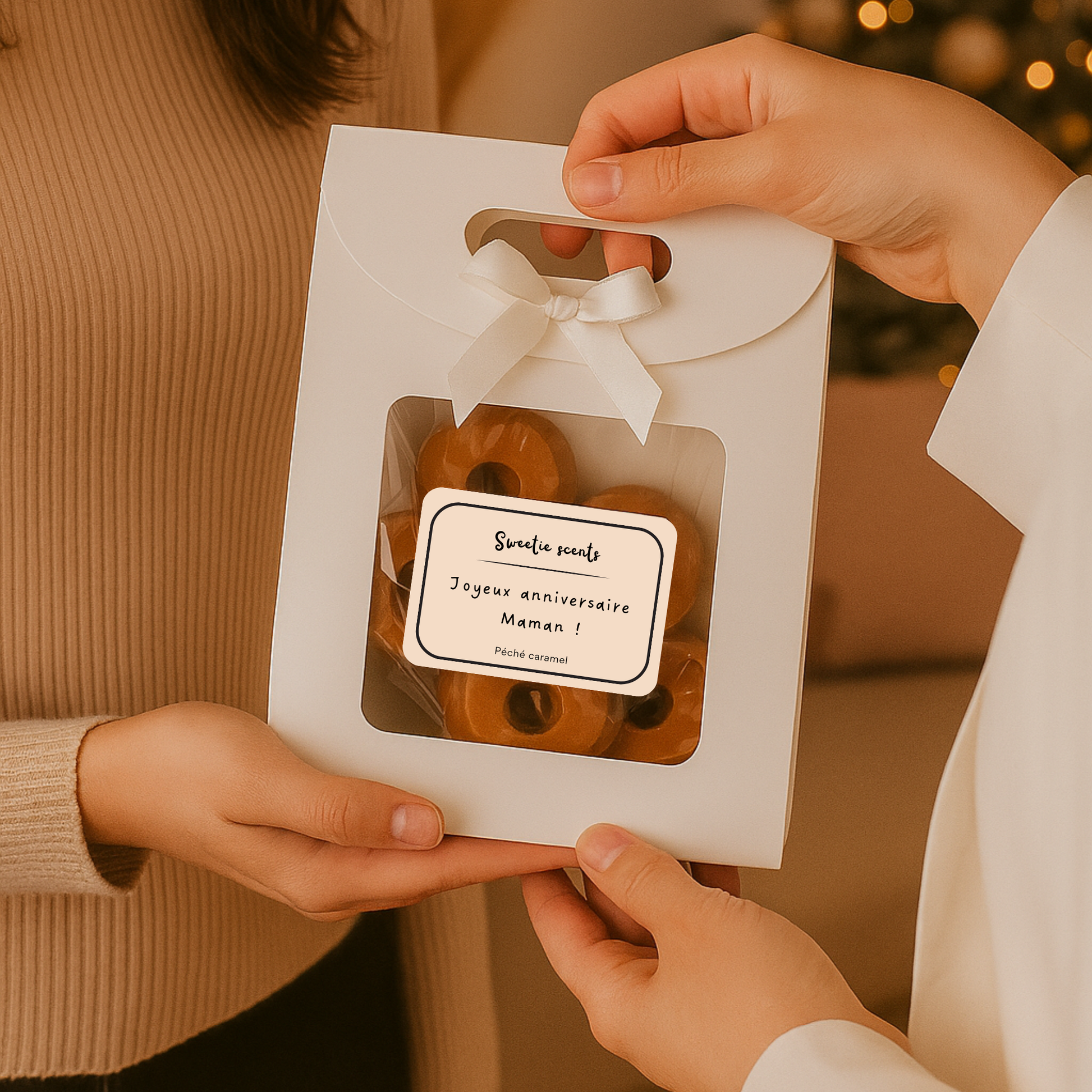 Coffret artisanal donuts caramel, personnalisable pour un joyeux anniversaire – Sweetie Scent
