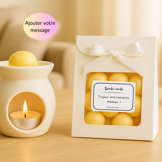 Coffret cadeau fondants parfumé citron meringué, anniversaire, fêtes des mères, personnalisable avec message ou poème – Sweetie Scent

