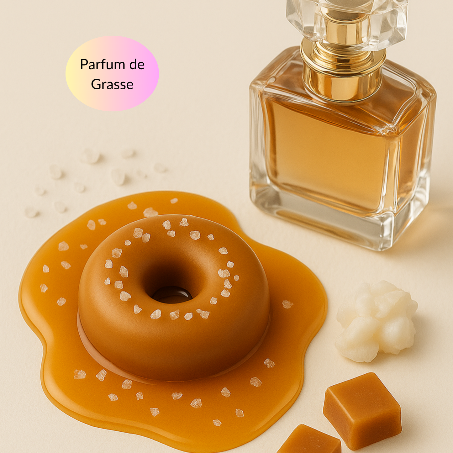 Fondant parfumé donut caramel beurre salé, aux parfums de Grasse réputés – Sweetie Scent
