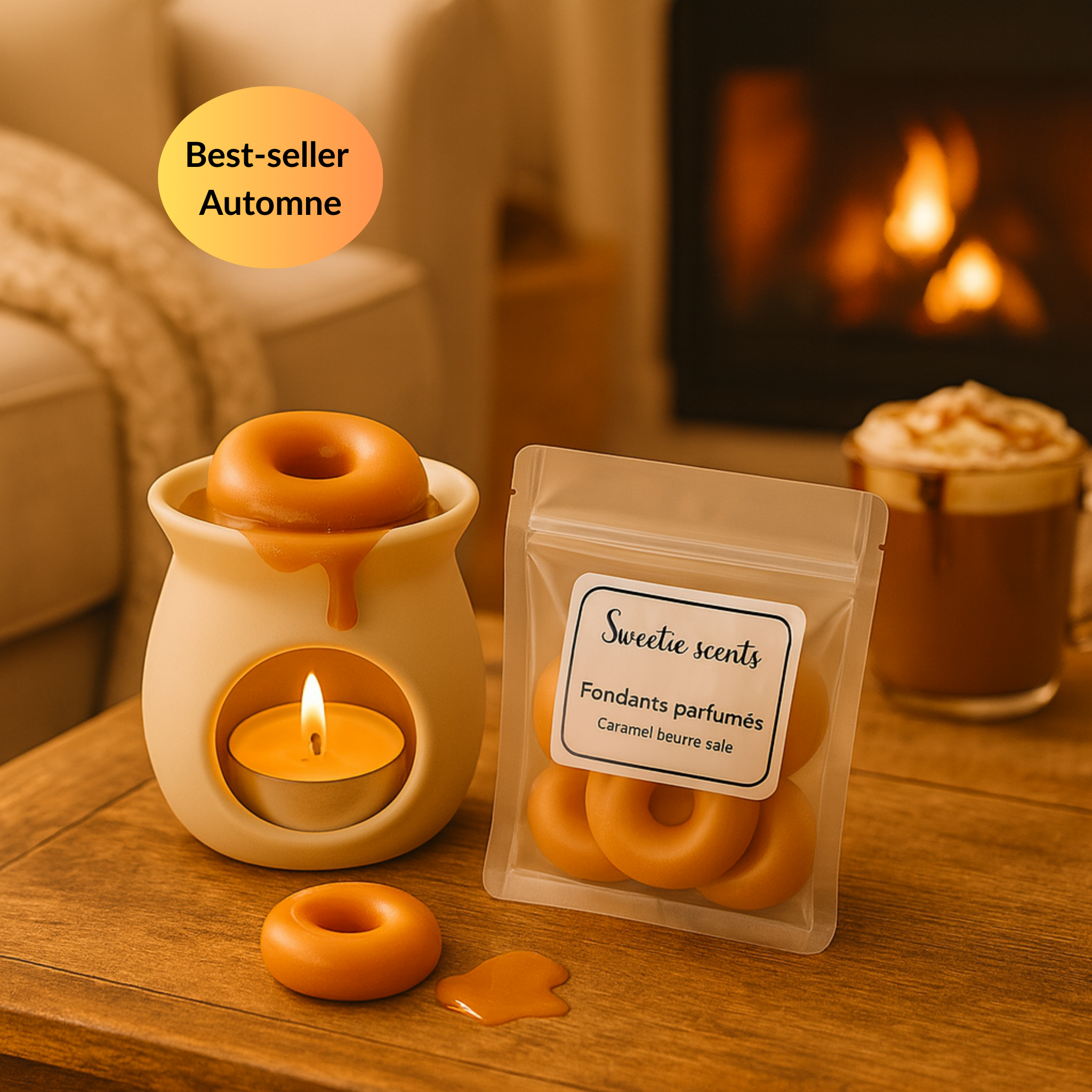 Fondant parfumé donut caramel beurre salé, gourmand et artisanal – Sweetie Scent
